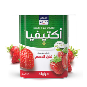 زبادي فراولة اكتيفيا قليل الدسم 120 جرام
