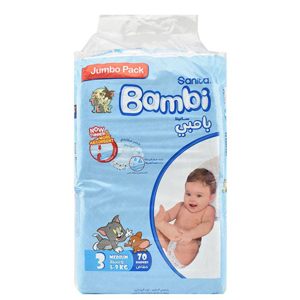 بامبي حفايض وسط رقم 3 - 70 حفاض