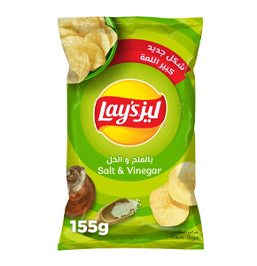 ليز شرائح بطاطس بالملح والخل 155 جرام